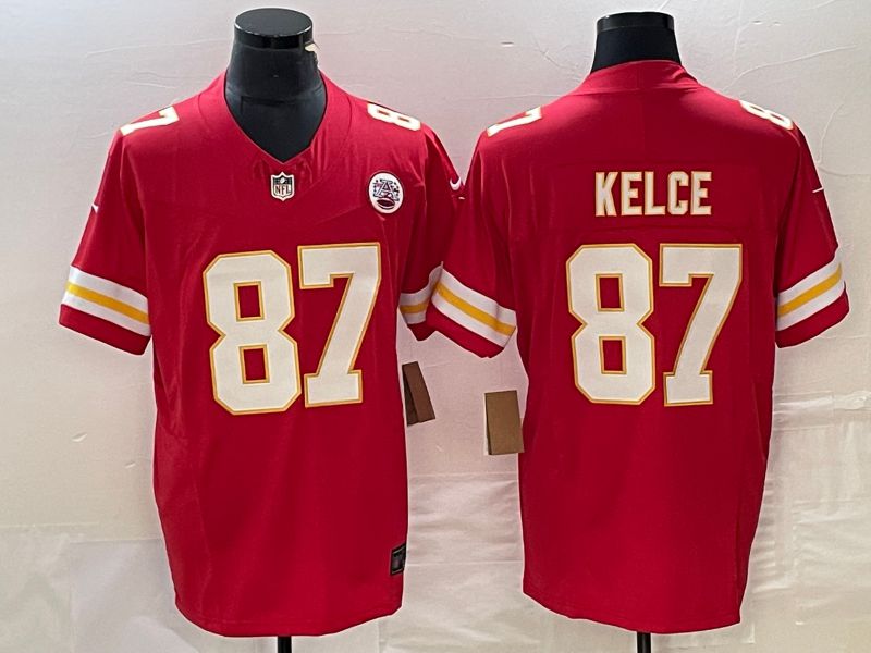 Men Kansas City Chiefs #87 Travis Kelce Nike Red Vapor Limited NFL Jersey